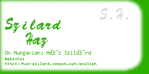 szilard haz business card